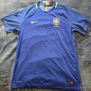Nike Dri-fit Blue Brazil National Soccer Jersey New with Tags